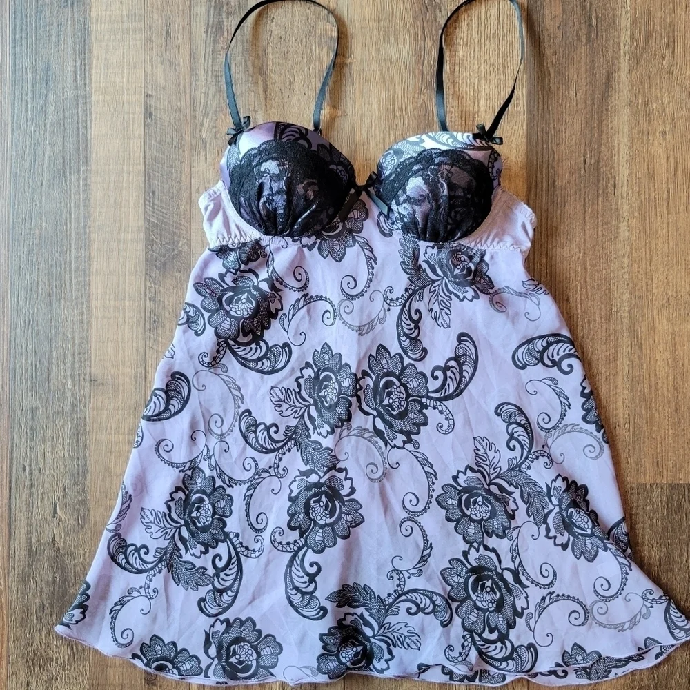 Apt 9 Purple Black Mesh Bra Top